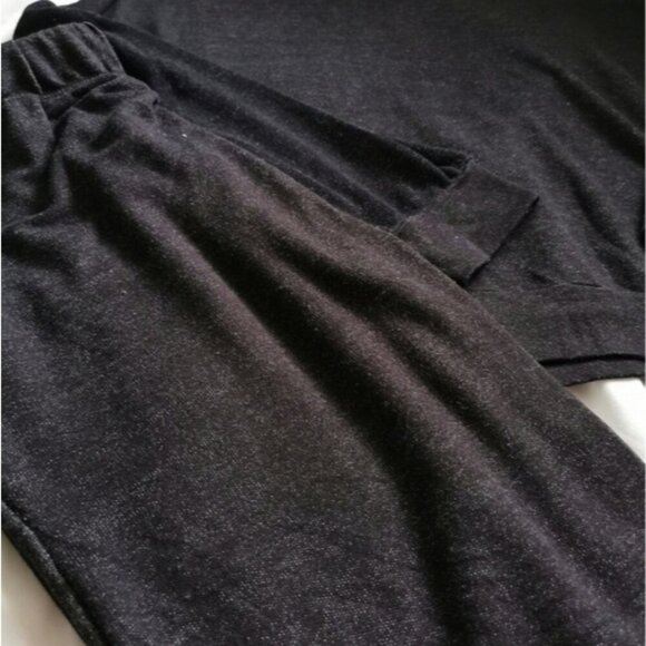 Cozy Charcoal Knit Loungewear Set | Slouchy Pullover & Joggers | Medium - Picture 12 of 12